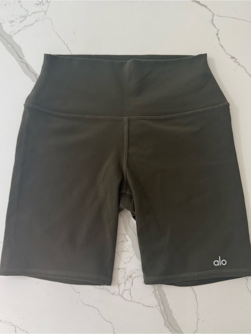 ALO Yoga High-Waist Bike Shorts Olive Green